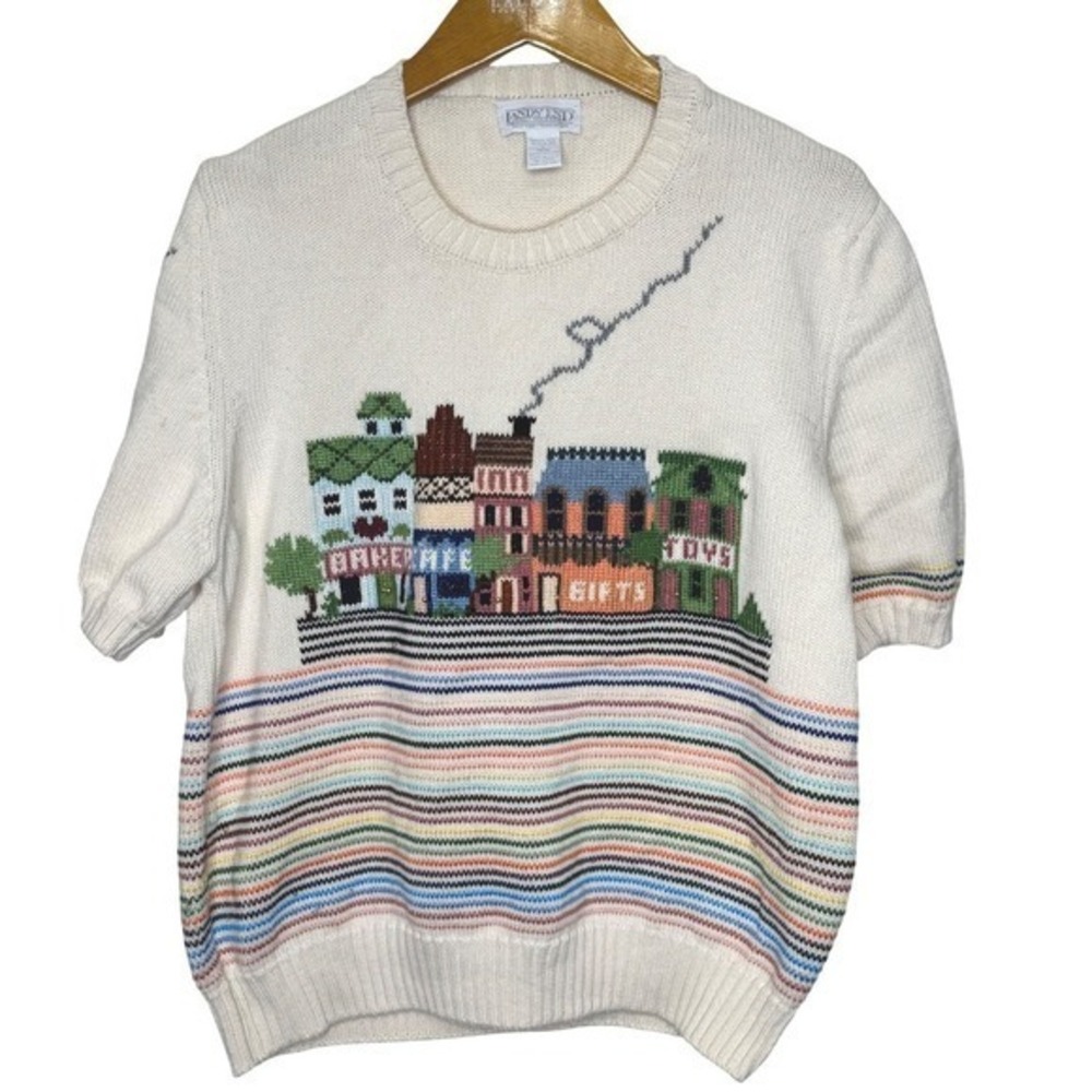 Vintage Lands' End‎ Drifter Sweater Women's Large Village Design